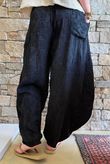 Lalli Damask Classic Tapered Barrel Leg Pant Black